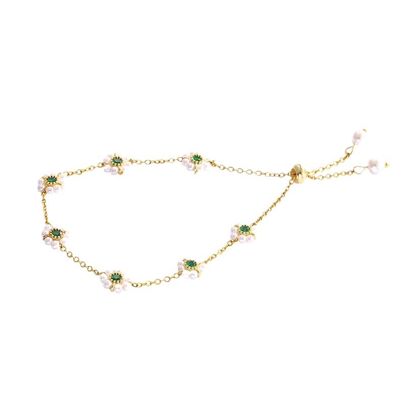 Pearl Flowers Bracelet All-match Fashion Adjustable Chain Bracelet - Image 5