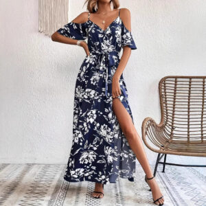 Women's Sexy Sling Irregular Dress Long