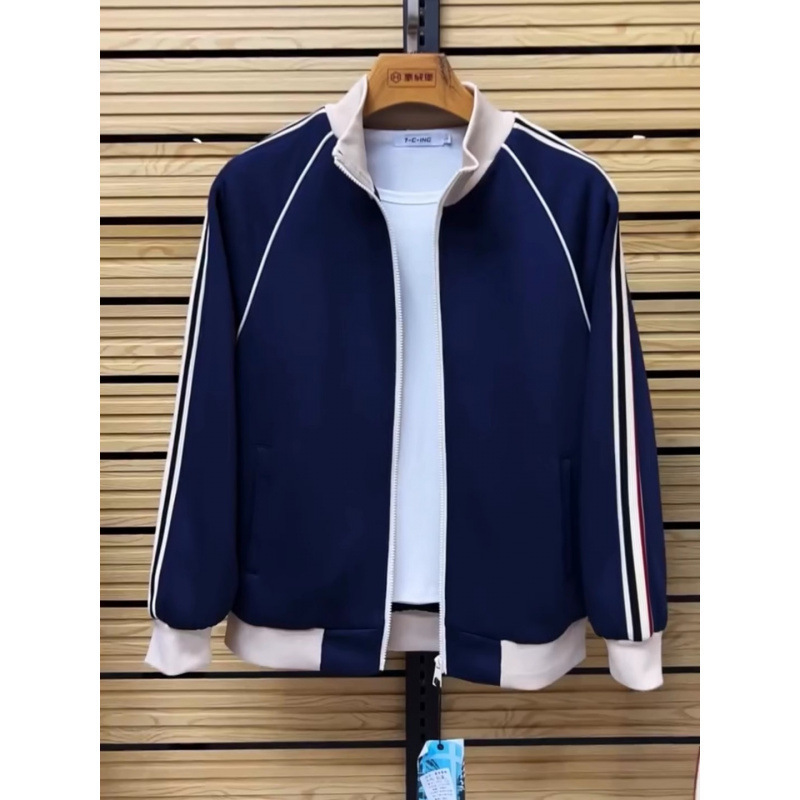 Men's Stand Collar Casual Striped Suit - Image 8