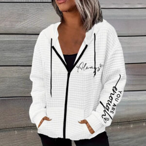 Women's New Fashion Letter Zipper Sweater