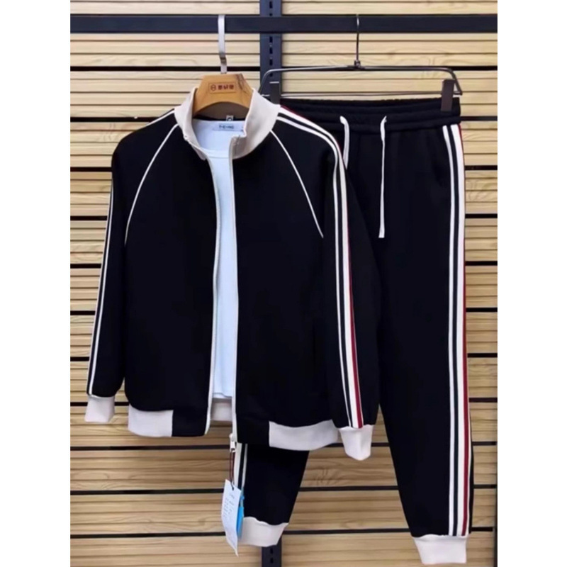 Men's Stand Collar Casual Striped Suit - Image 5