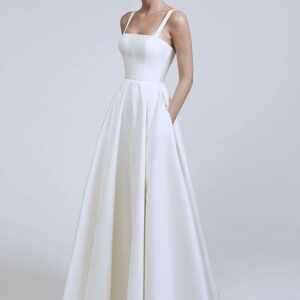 Spring New Women's Thick Shoulder Strap Slim Waist Evening Dress