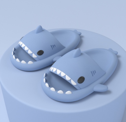 Adult's Slippers Indoor Outdoor Funny Shark Cartoon - Image 8