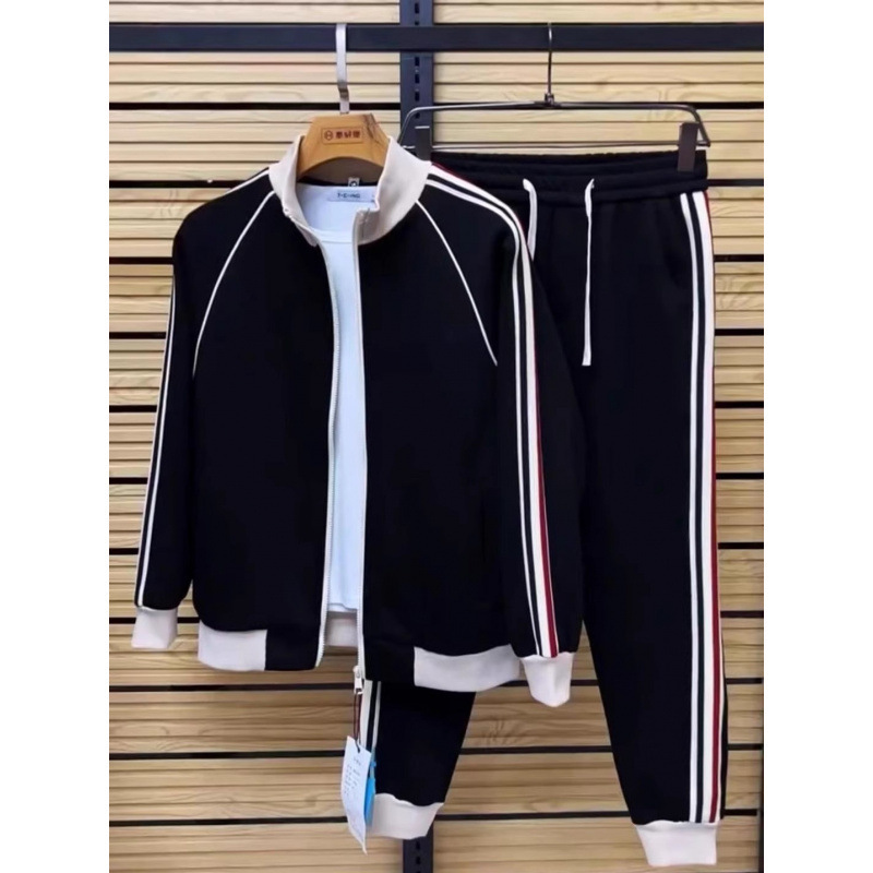 Men's Stand Collar Casual Striped Suit - Image 6