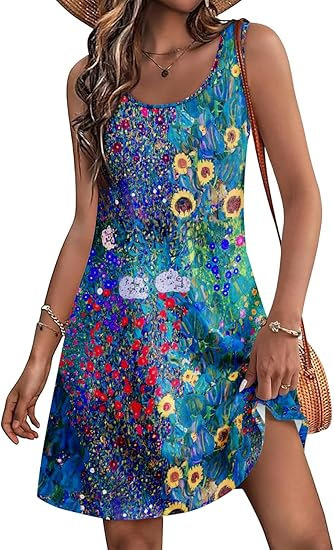 Casual European And American Garden Collar Printing Dress - Image 3