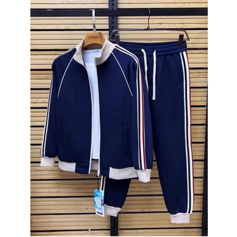 Men's Stand Collar Casual Striped Suit - Image 3